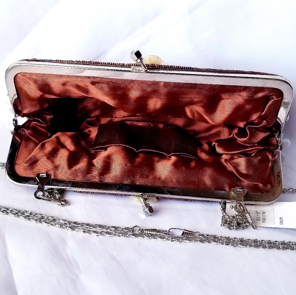 RARE Floral Beaded Evening Statement Purse - Picture 10 of 15